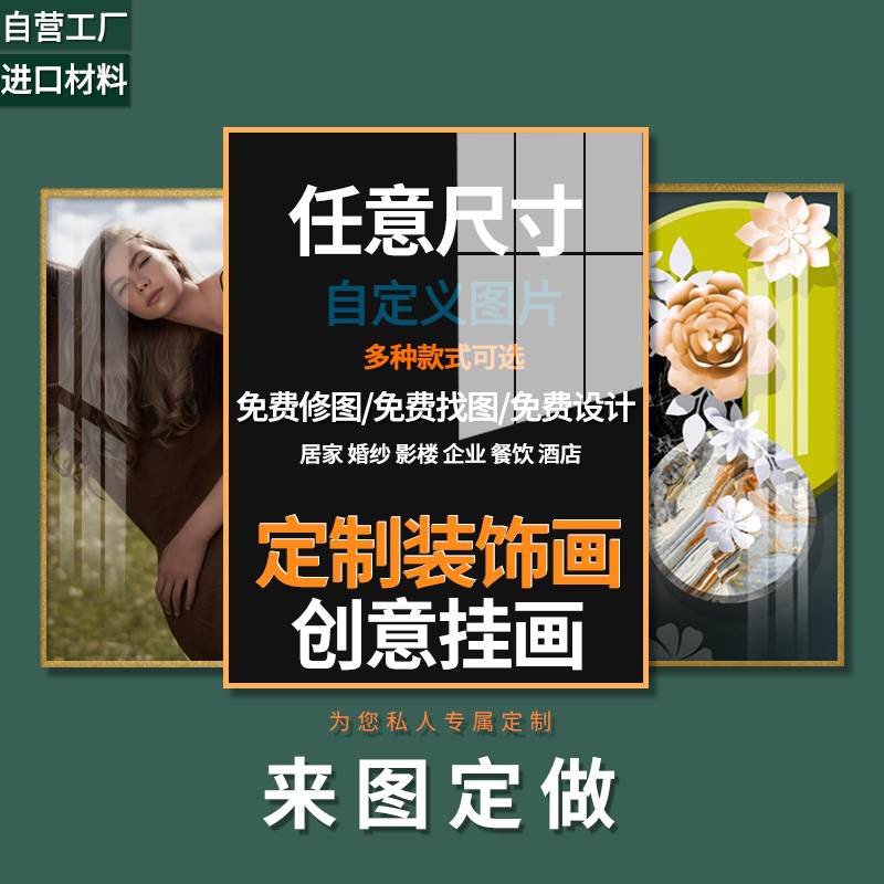 装饰画定制挂画来图定做无框订做大尺寸动漫海报照片喷绘卧室壁画