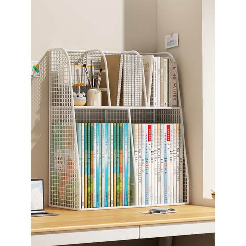 学科分类书架桌面置物架书立书本收简易多层文件学生书桌收纳整理