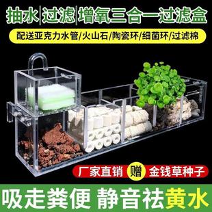 静风听海鱼缸外挂隔离盒外挂藻缸外挂盒亚克力水族箱外置过滤盒