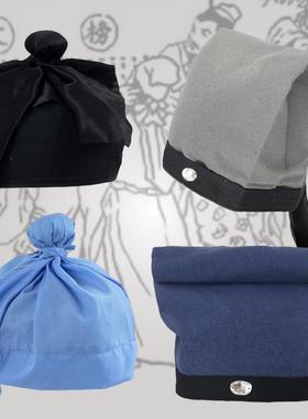 古代书生帽汉服帽子男古装儿童秀才书童儒巾男童宋朝头巾帽庄子巾