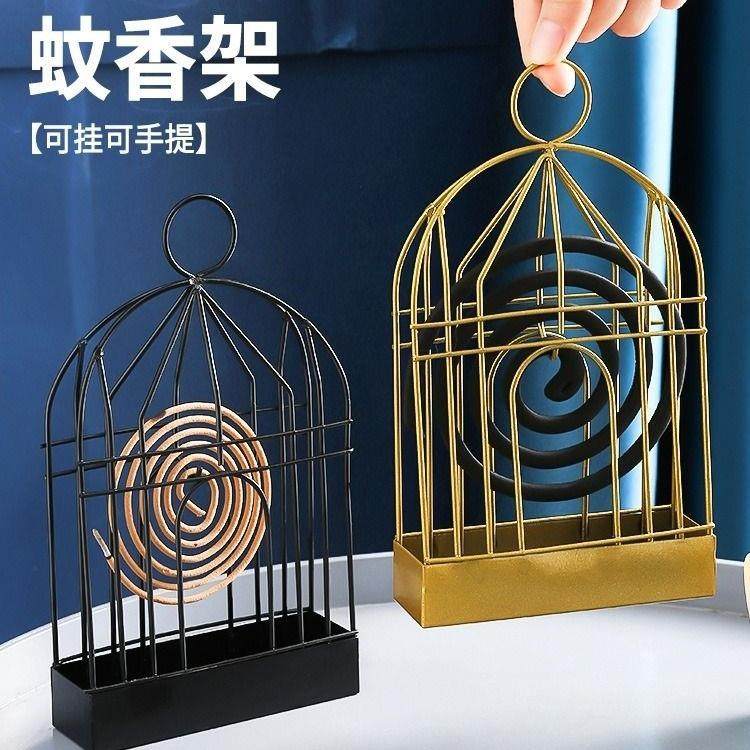 鸟笼蚊香架子可悬挂厕所香薰挂架壁挂式蚊香盘托蚊香盒熏香檀香炉