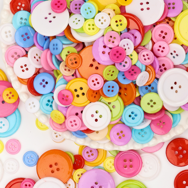 可爱彩色混装手工扣儿童diy纽扣画小学生幼儿园创意钮扣花材料包