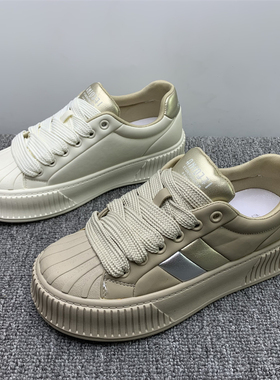撤柜处理厚底贝壳头面包小白鞋女2025新款韩版时尚潮流休闲鞋板鞋