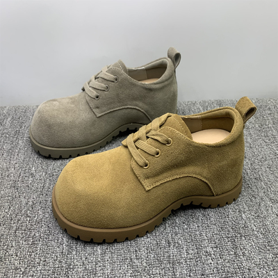 撤柜处理内增高6cm磨砂牛皮博肯鞋女2025秋冬新款英伦风复古单鞋