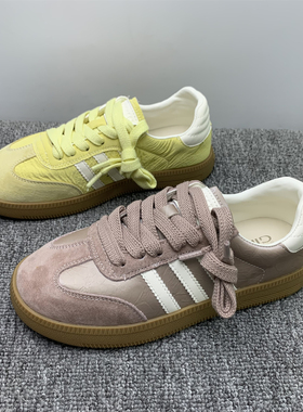 撤柜处理平底真皮德训鞋女2025新款复古软底防滑透气韩版休闲鞋潮