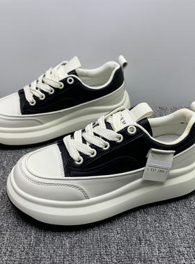 品牌撤柜处理松糕厚底板鞋女2025新款透气时尚简约运动休闲女单鞋