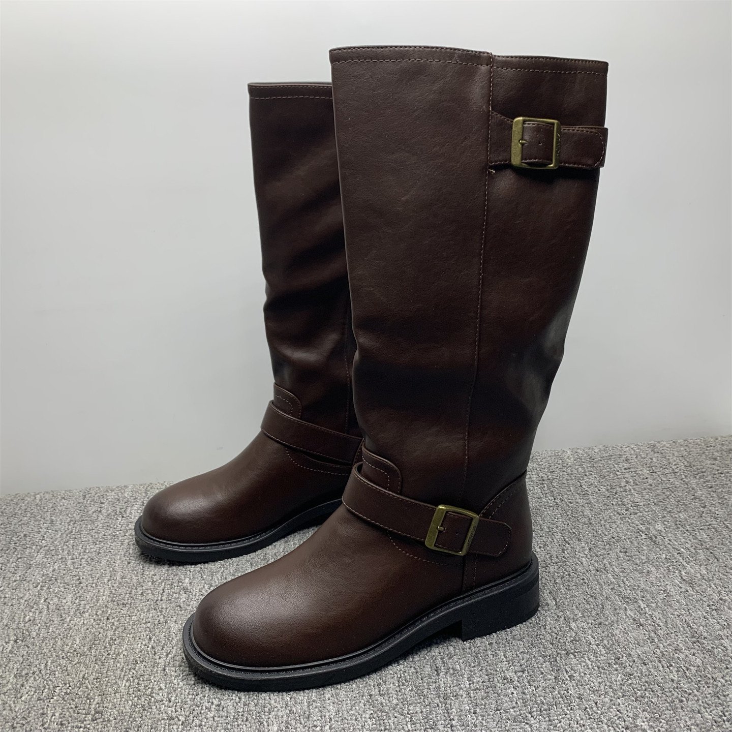 撤柜断码处理38码复古骑士靴女2025秋冬新款显瘦不过膝高筒长筒靴