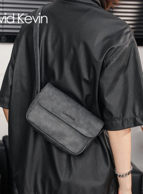 Cavid Kevin欧洲复古单肩包男包休闲斜挎包真皮背包时尚青年方包