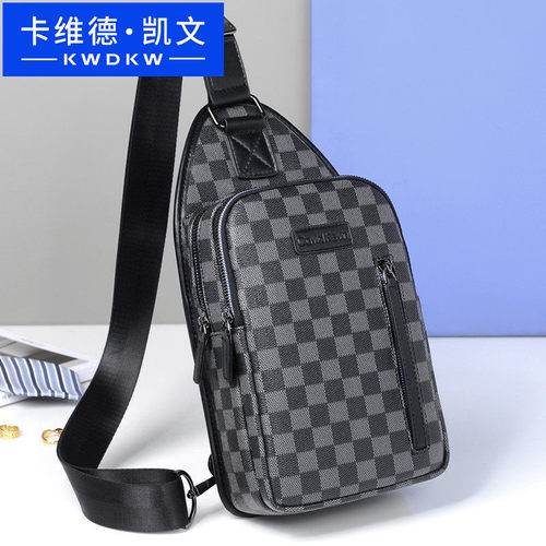 胸包涤纶潮流休闲牛皮单肩包