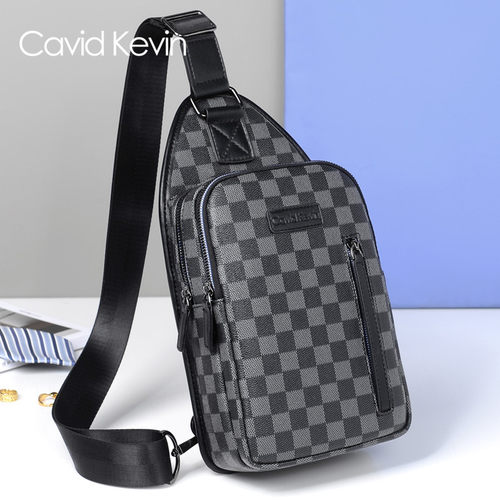 胸包涤纶潮流休闲牛皮单肩包