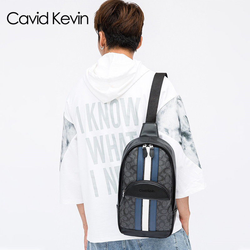 Cavid Kevin欧美风格子纹单肩包胸包撞色男士潮流斜跨包手机腰包,箱包皮具/热销女包/男包,男士包袋,淘宝优惠券,粉丝福利购,淘宝优惠卷