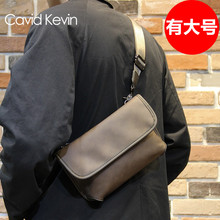 手机单肩包斜挎包潮 男包休闲时尚 Cavid Kevin复古灰咖色胸包韩版