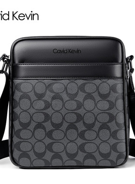Cavid Kevin欧美男士单肩包斜挎包休闲牛皮商务背包手机包邮差包