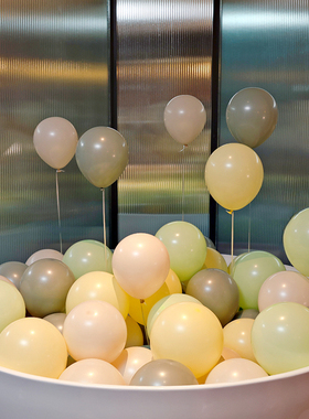 绿色森系气球装饰场景布置加厚汽球拍照道具氛围感周岁生日派对