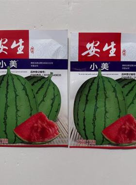 安生小美早熟薄皮西瓜种子瓜瓤红色肉质细嫩甜度高单瓜重
