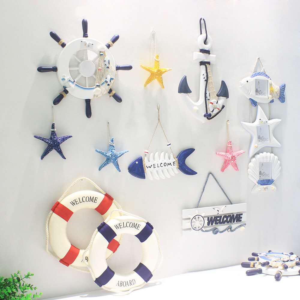 地中海风欢迎背景墙木质家居装饰