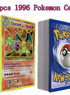 60pcs Pokemon 1996 Years Flash Card Box Case Charizard Pikac