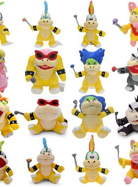 Mario Plush Toys Princess Peach Bowser Koopa JR Ludwig Roy M