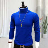 毛衣秋冬季 修身 针织打底衫 男士 保暖内搭韩版 纯色百搭弹力高领上衣