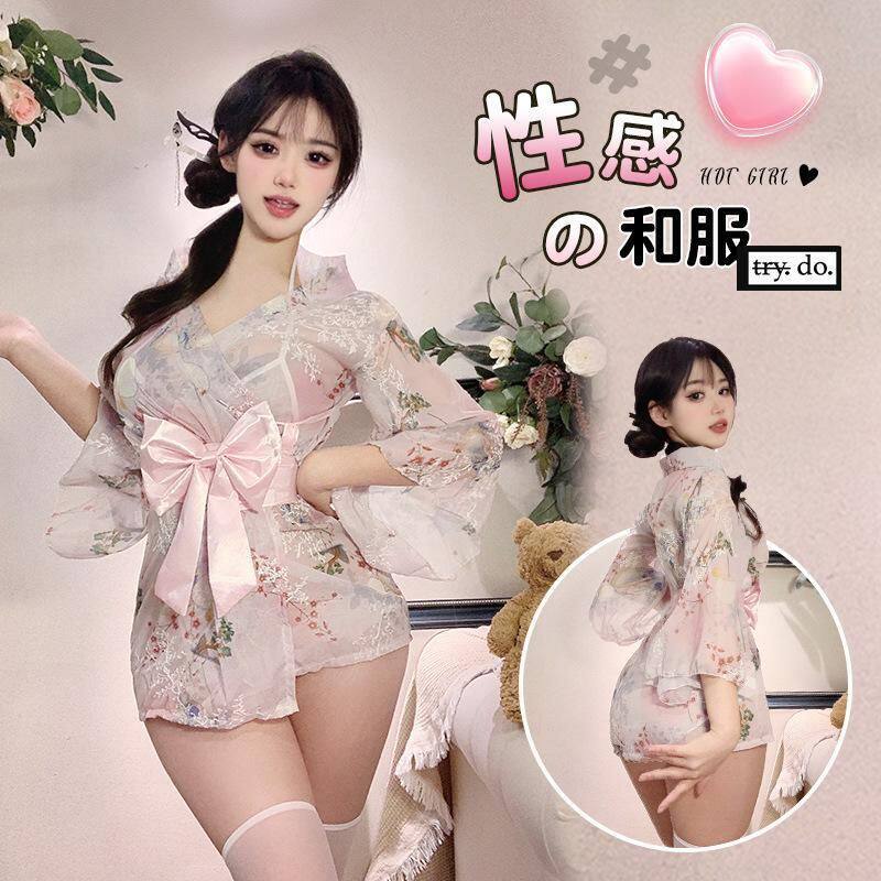 2025新款V领日系和服性感睡袍裙