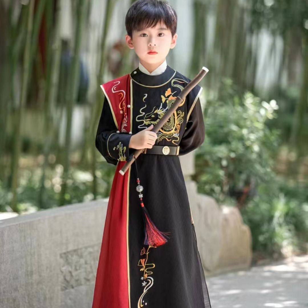 2026新款儿童汉服长袖男童古装帅气小男孩武侠风明制圆领袍唐装,模玩/动漫/周边/娃圈三坑/桌游,古风/国风套装,淘宝优惠券,粉丝福利购,淘宝优惠卷