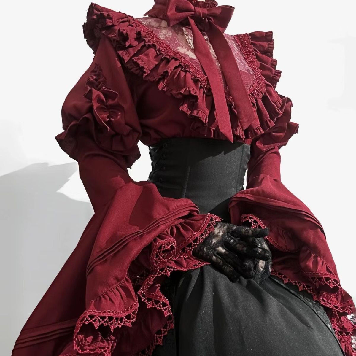 巴珐琅夫人Lolita哥特风姬袖衬衫