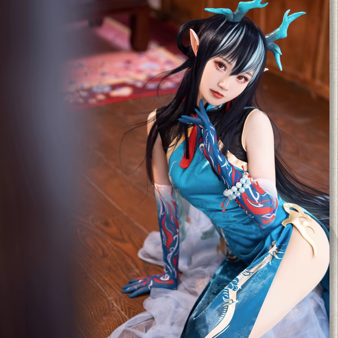 明日方舟cos服染尘烟夕旗袍cos套