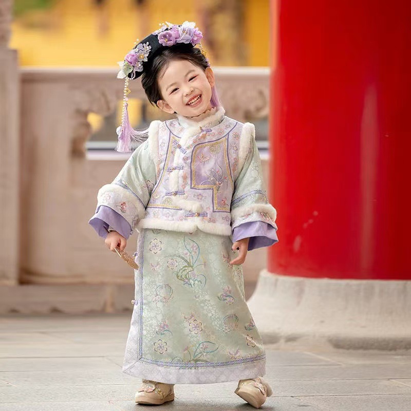 女童拜年服冬季加厚格格服汉服