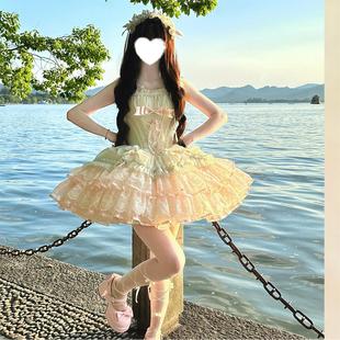 【芭乐蓓蓓JSK】织锦园lolita原创洛丽塔洋装狗短芭蕾风吊带裙