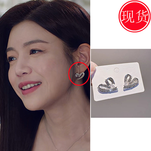 狙击蝴蝶岑矜陈妍希同款耳环耳钉耳饰爱心气质防过敏2025日韩新款