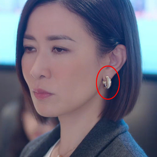 新闻女王2文慧心佘诗曼许诗晴高海宁同款耳环耳圈拼色高级2025