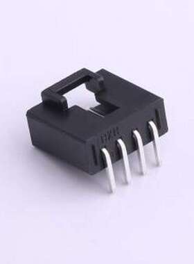 HX25418-4WA 线对板针座 1x4P 间距:2.54mm 弯插 黑色 弯插,P=2.5