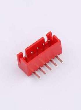 WF-1B254A5P-R 线对板针座 间距2.54mm 弯插 红色 1x5P 弯插,P=2.