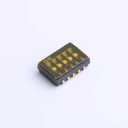 DU-05P 拨码开关 1.27mm间距5位 贴片黑色J脚 拨码开关 SMD,P=1.2