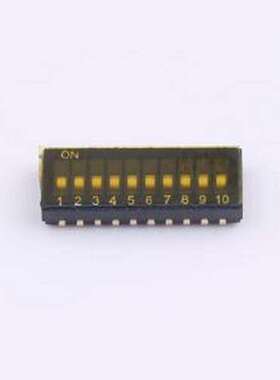 DU-10P 拨码开关 1.27mm间距10位 贴片黑色J脚 拨码开关 SMD,P=1.