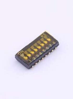 DSHP08TJGER 拨码开关 8位 1.27mm脚距内弯脚 拨码开关 SMD-16P,5