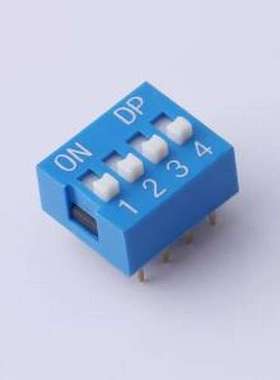 KH-BM2.54B-4P 拨码开关 蓝色拨码开关,4位,间距2.54mm 拨码开关