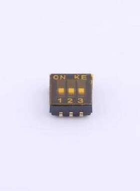 DSHP03TJGER 拨码开关 3位 1.27mm脚距内弯脚 拨码开关 SMD-6P,5.