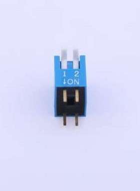 TE-02R 拨码开关 拨码开关蓝色02P-180度 间距2.54mm 立式直插侧