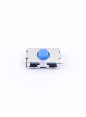 TVBF22-026BU-R 轻触开关 一型常闭/平脚/2.6H/180gf/黑底蓝钮/编