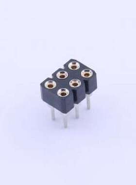 X5521FV-2X03-C30D743-0743 排母 间距:2.54mm 2x3P 直插 插件,P=