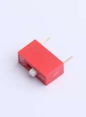 ZX-2.54BM-1PZC 拨码开关 DSE 2.54直插平拨红色1位 间距2.54mm