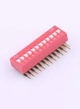 DA-12-R 拨码开关 拨码开关2.54mm间距,弯脚90度侧插 红色 12PIN/