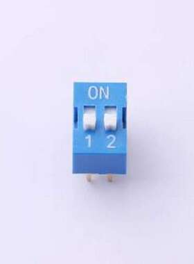 SMQS-02B-TP 拨码开关 间距2.54mm 平拨,凸起式2位拨码开关
