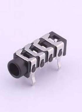 PJ-313B6-B 音频连接器(耳机) 3.5mm耳机座 黑色 插件