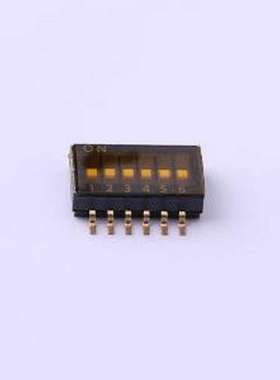 TP-06 拨码开关 拨码开关黑色06P-6PIN间距1.27mm贴片正拨平拨6位