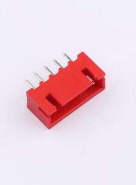 WF-1A254A5P-R 线对板针座 间距2.54mm 直插 红色 1x5P 插件,P=2.