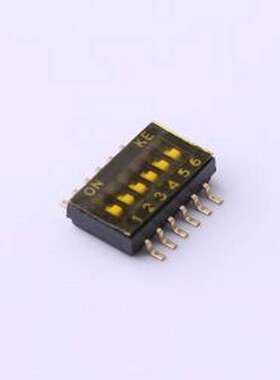 DSHP06TSGER 拨码开关 1.27mm 6位贴片拨码开关(S脚) SMD-12P,5.4