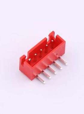 XY-XH2.54-5A21-R 线对板针座 XH 2.54mm 1x5P 弯插 红色 弯插,P=