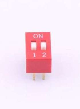 BX-DS2.54-2PZC 拨码开关 DSE 2.54直插平拨红色2位 间距2.54mm